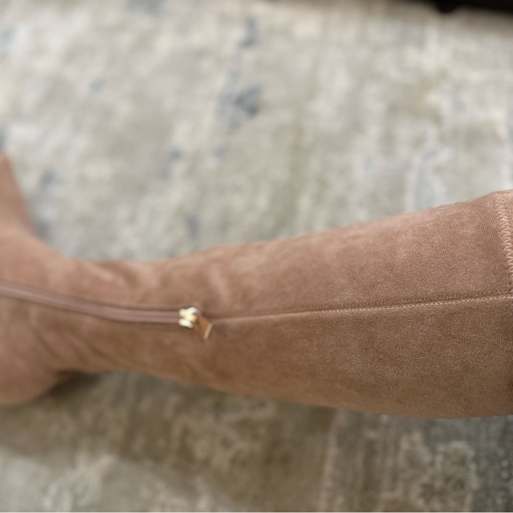 Women's Tan Suede Knee-High Boots